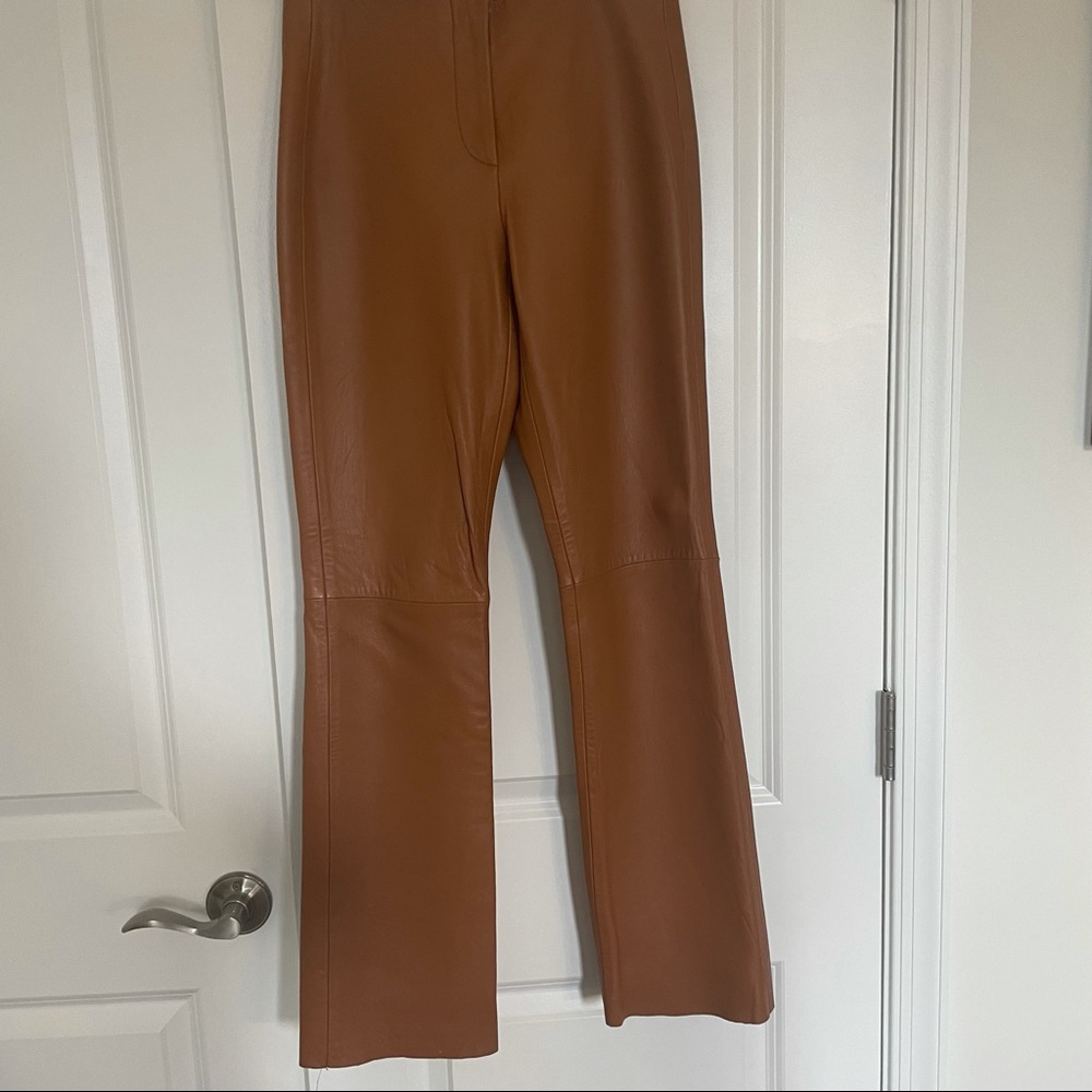 DKNY | Cognac leather trousers